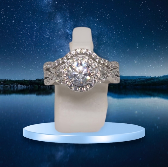 NEW Lustro Stella Diamond Wedding Set Size 7 - Picture 6 of 13